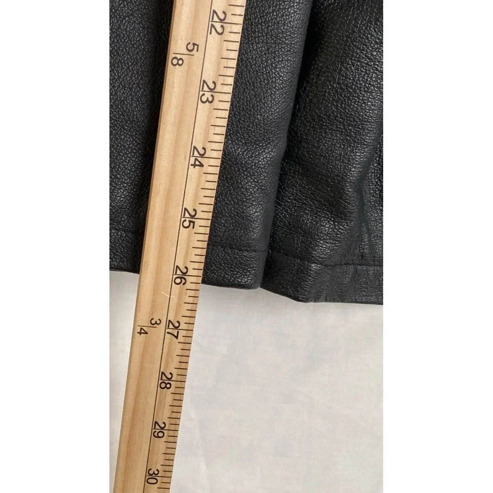 Men's XXL Croft & Barrow‎ Black Leather Jacket Full Zip Y2K Quilt Lined - Picture 7 of 11